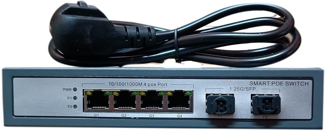 HANUTECH Hanutech 4 Port Gigabit PoE Switch with 2 SFP Uplink, 65W for IP Cameras Smart Switch-picture-36