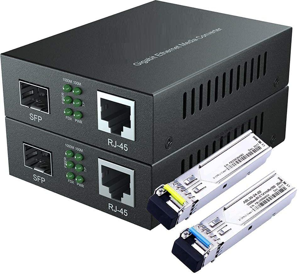 HANUTECH Fast Ethernet to Fiber 10/100/1000 With 1.25G Bidi LC SFP 20KM 0 Ports 1000 Mbps Unmanaged Network Switch-image-44
