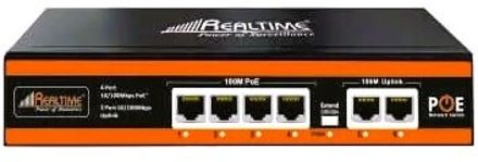 Realtime 4 Port CCTV PoE Switch 10/100 Mbps 2 Uplink Ethernet Ports Metal Network Switch 4 Ports 100 Mbps Smart Network Switch-image-26