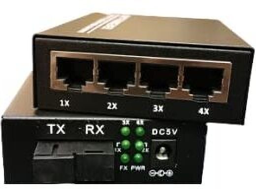 HANUTECH Media Converter 4 Ethernet Ports to Fiber 100Base-FX Single Mode 20KM 1 Ports 1000 Mbps Unmanaged Network Switch-image-21