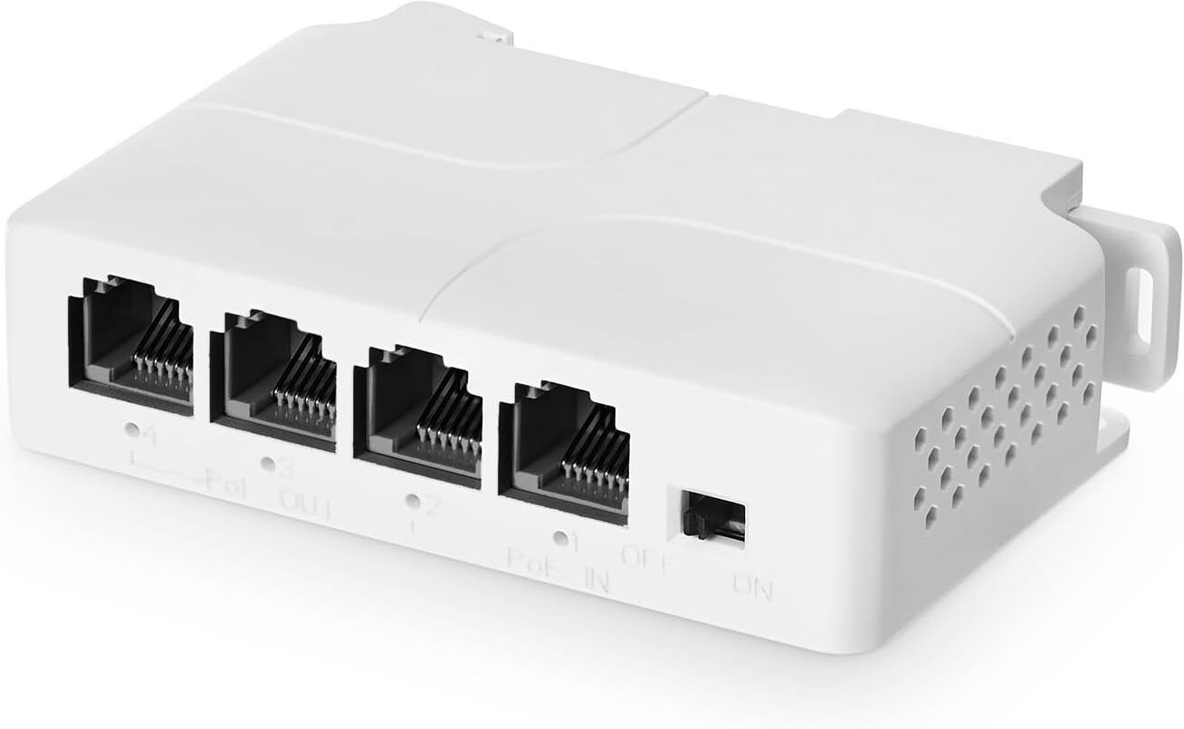 ELECTRO WOLF 5 Port - 1 in 4 Out POE Extender,IEEE802.3af/at/bt Ethernet Passthrough Switch, 4 Ports 100 Mbps Smart Network Switch-image-43