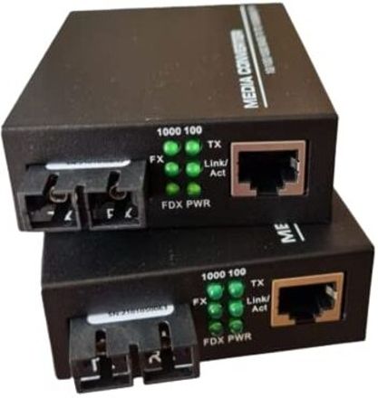 HANUTECH Dual Fiber to Ethernet Converter 10/100/1000Mbps Built-in SC Pair 0 Ports 1000 Mbps Unmanaged Network Switch-image-42