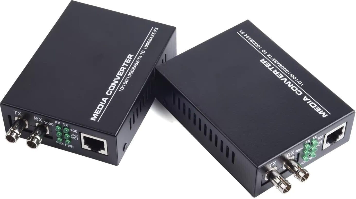 HANUTECH Ethernet to Fiber Converter 10/100/1000M 2 ST-Port to 1 RJ45 1 Ports 1000 Mbps Unmanaged Network Switch-image-43