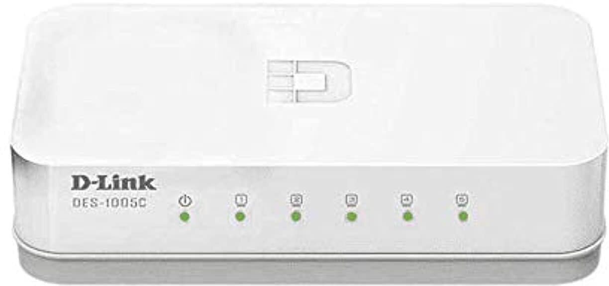 D-Link DES-1005C 5-Port 10/100 Mbps Unmanaged Switch 5 Ports 100 Mbps Network Switch