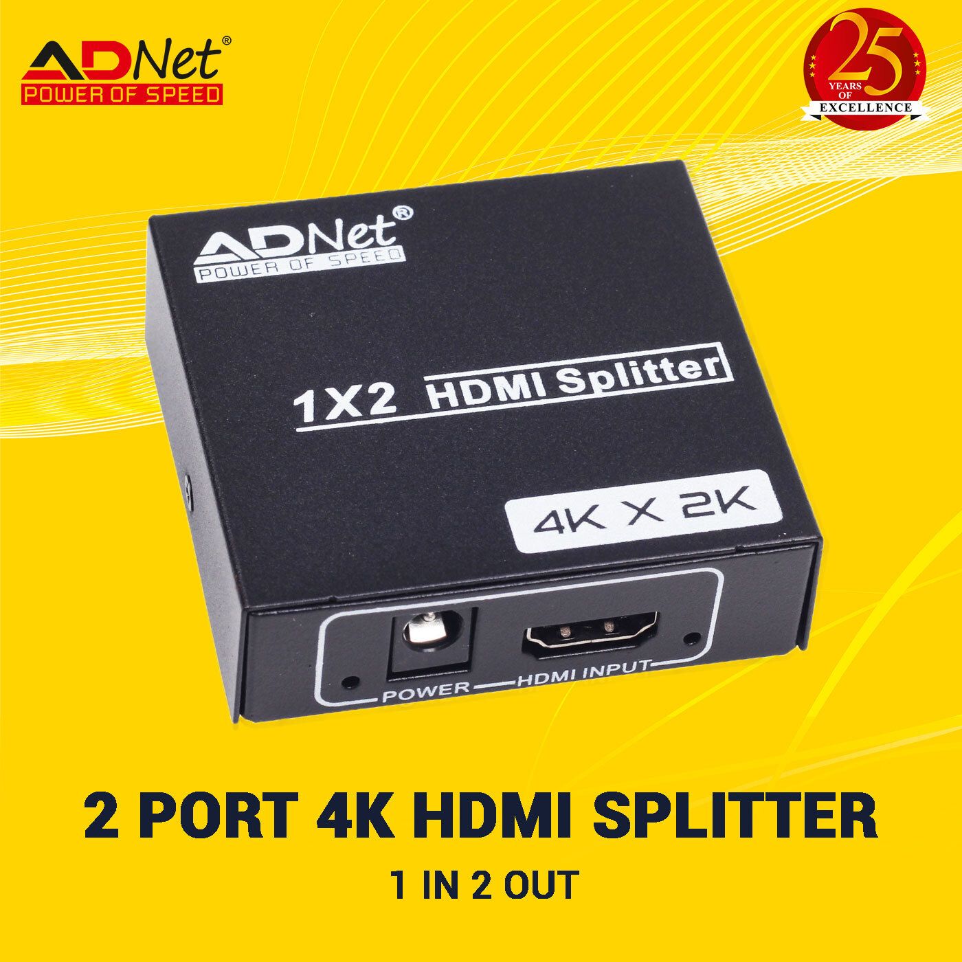 Ad Net hdmi splitter 2 port for tv, dvr, dvd, projector (1 input 2 output) 2 Ports 1000 Mbps Unmanaged Network Switch-image-16