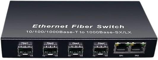 HANUTECH Unmanaged 4 Port Gigabit Fiber Switch 4 SFP 1.25G + 2 RJ45 (No SFP) 1 Ports 100 Mbps Unmanaged Network Switch-image-42