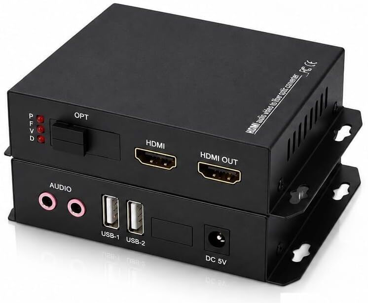 RAMEX HDMI Fiber Optic Extender Converter with Bidirectional Audio + USB 2 Ports 100 Mbps Smart Network Switch-picture-14