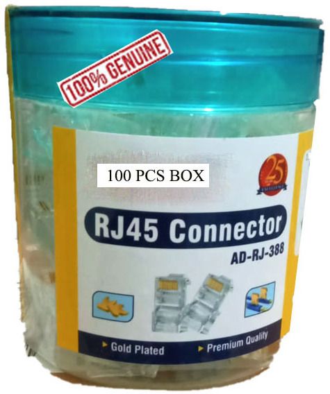 Sastaacha RJ45 Connector, UTP Network Plug for Cat 6 Cat5e Cable (100 Pcs) 1 Ports 10 Mbps Network Switch