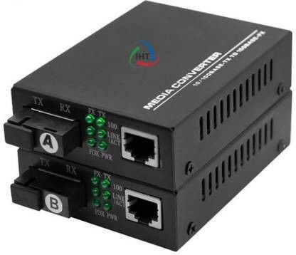 GoodsBazaar Media Converter 20 Km Single Mode Single Fiber 1 Pair (OTE-SMSF20) 2 Ports 100 Mbps Network Switch