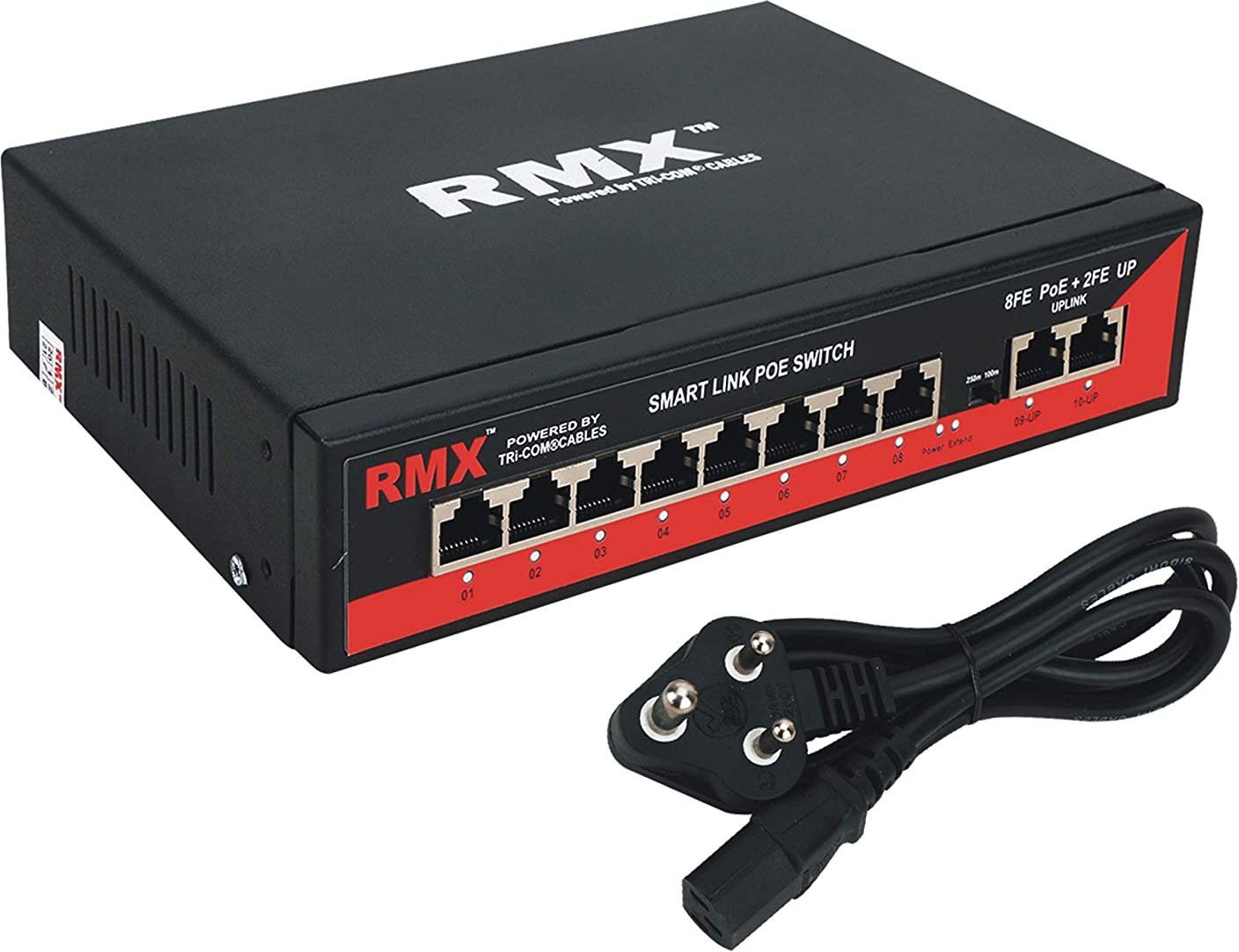 kathiriyas RMX 8-AI Ethernet PoE Switch Support with AF/at/BT 2-Port Network Uplink Port 8 Ports 10 Mbps Network Switch-image-14