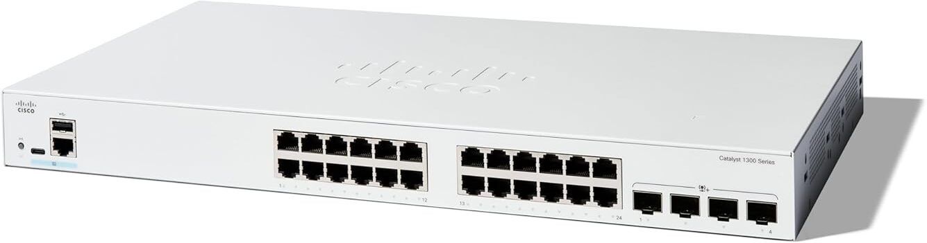 CISCO Catalyst 1300-24T-4X Managed Switch, 24 Port GE, 4x10GE SFP+ 24 Ports 1000 Mbps Network Switch-image-29
