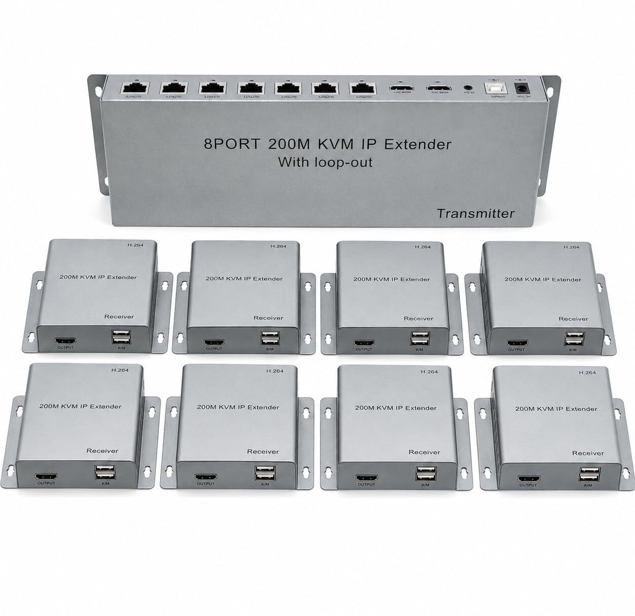 RAMEX 1x8 HDMI KVM Splitter 4K@60Hz CAT6/CAT7 200M Extender 8 Ports 1000 Mbps Smart Network Switch-image-39