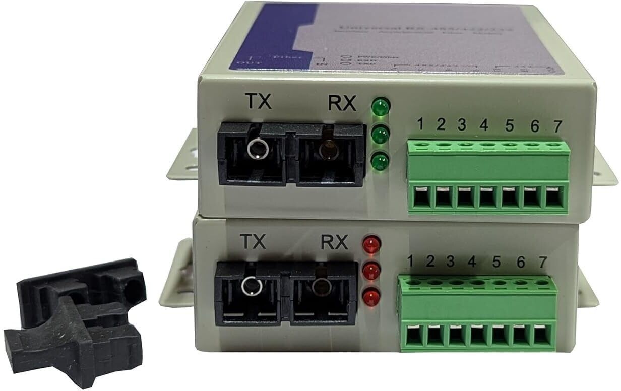 HANUTECH 2x Singlemode RS485/RS232/RS422 Serial Data Fiber Converter 1 Ports 1000 Mbps Unmanaged Network Switch-image-49