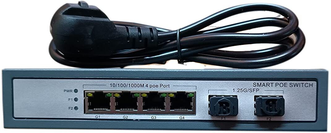 HANUTECH Unmanaged PoE Switch 4 Port,1000M 4FE PoE+2FX 1.25G SFP Ports 6 Ports 1000 Mbps Network Switch-image-42