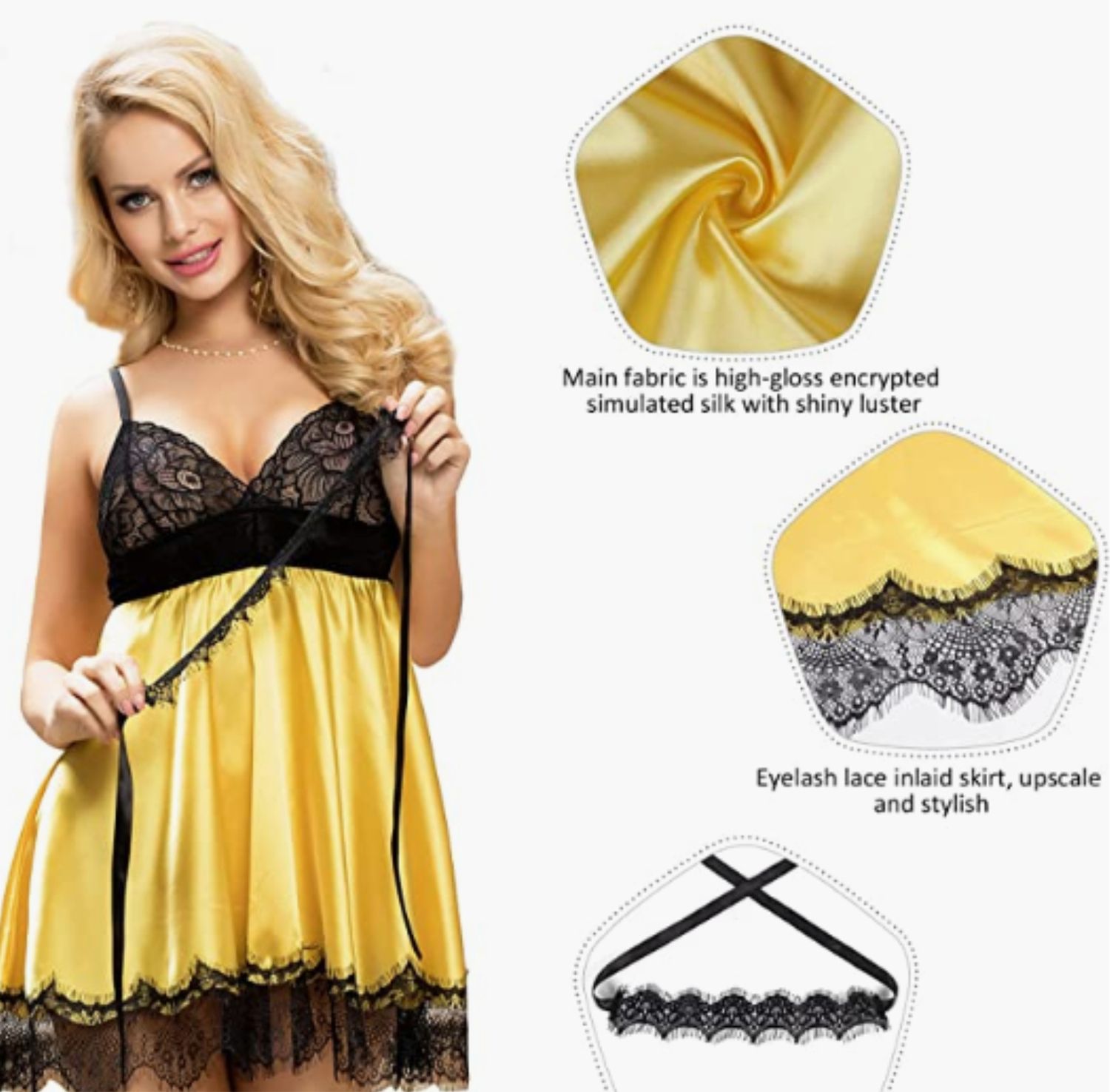 Self Design Women Swim-dress Yellow Swimsuit-image-13