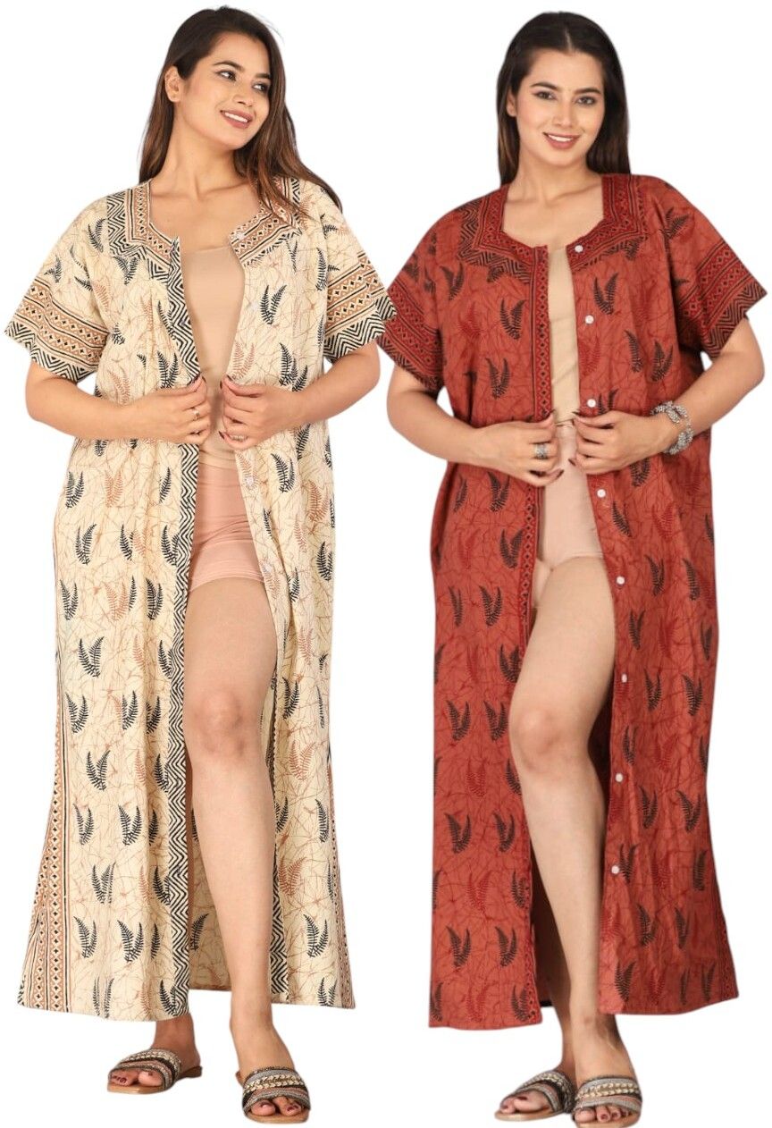 Pack of 2 Women Maternity/Nursing Nighty-image-39