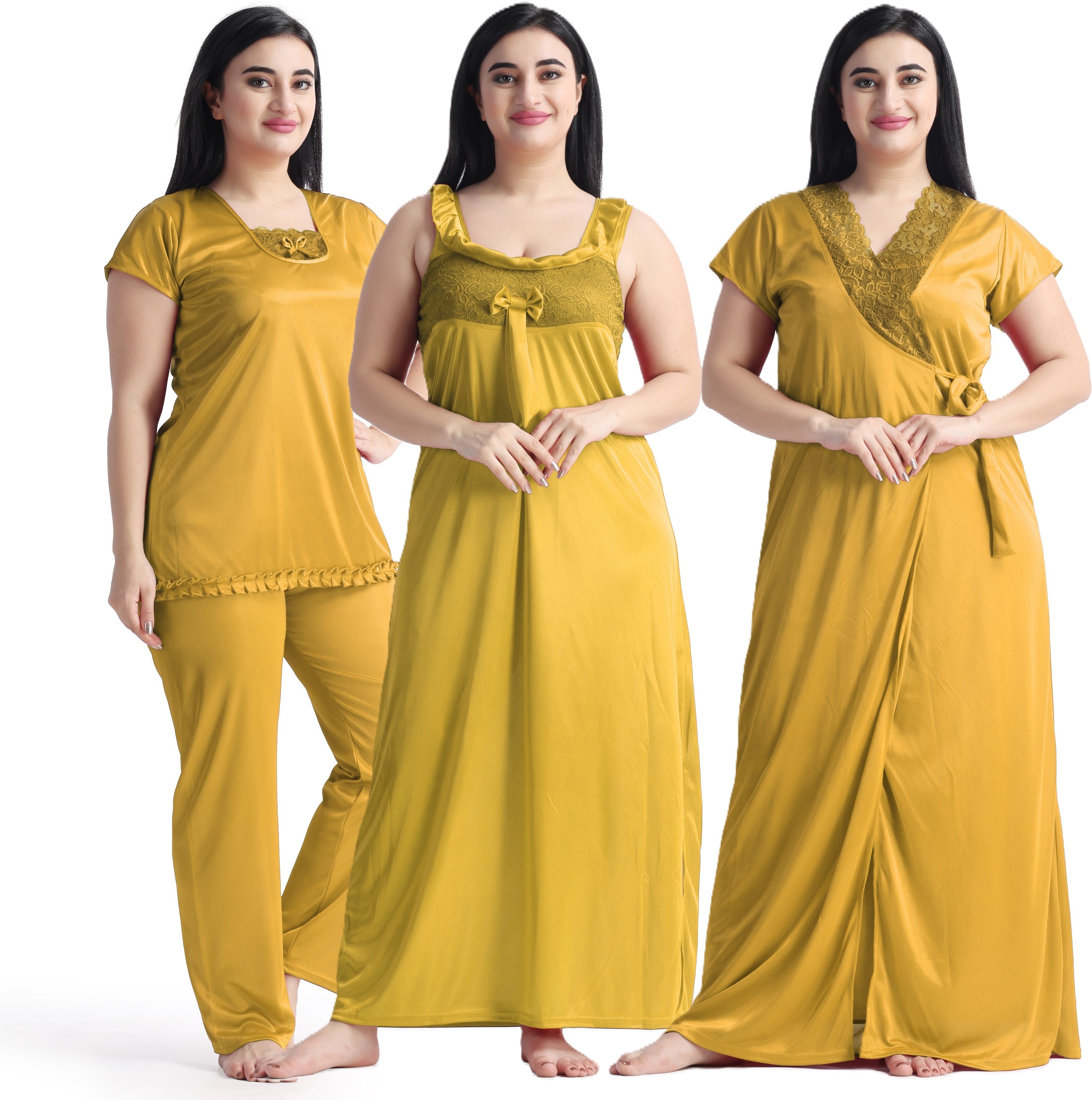 night keys Pack of 4 Women Nighty with Robe-picture-14