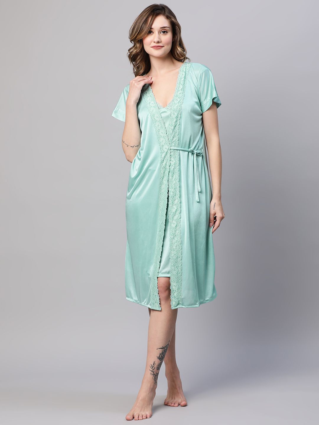 av2 Pack of 2 Women Nighty with Robe-picture-33