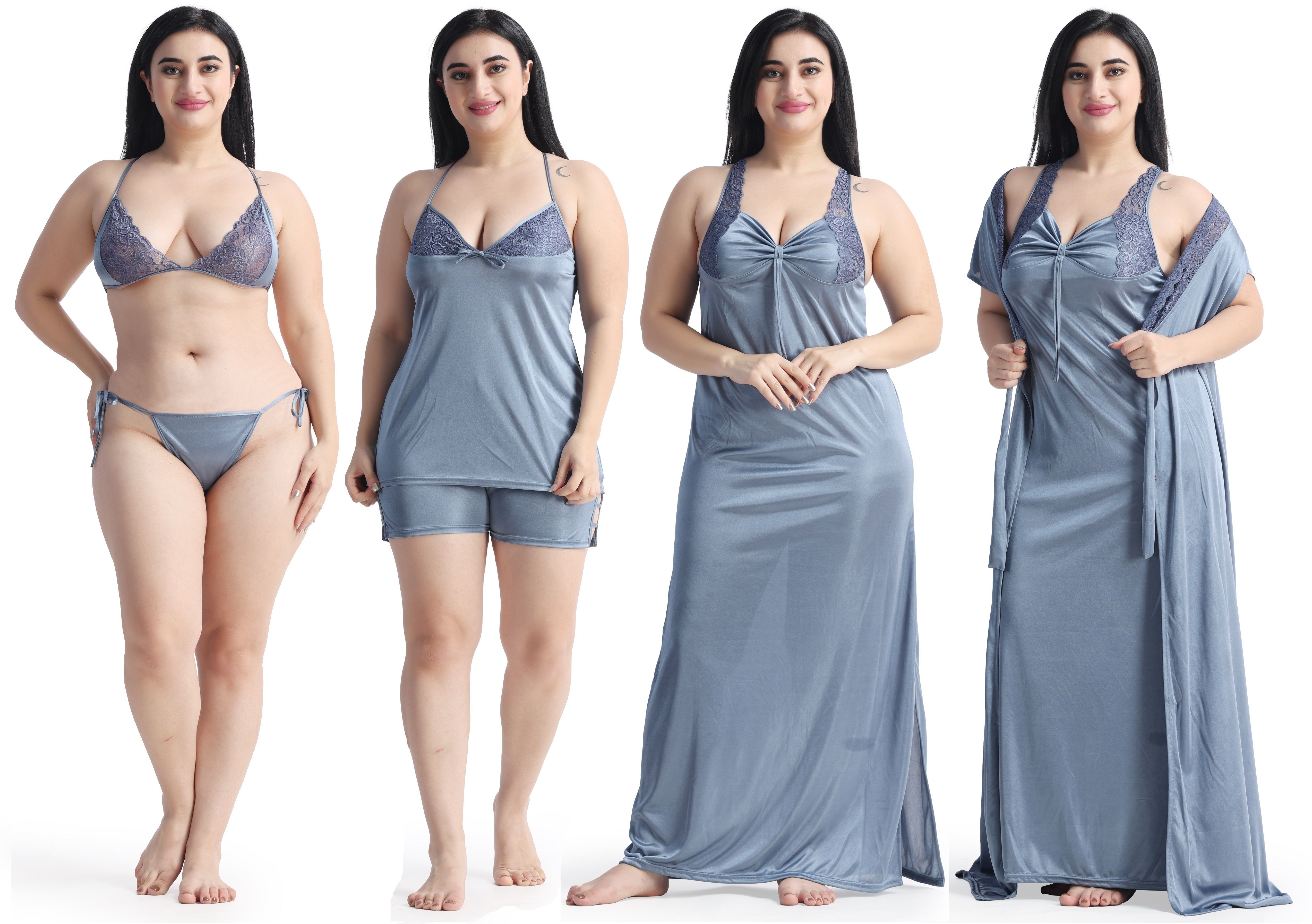 night keys Women Nighty with Robe-picture-18