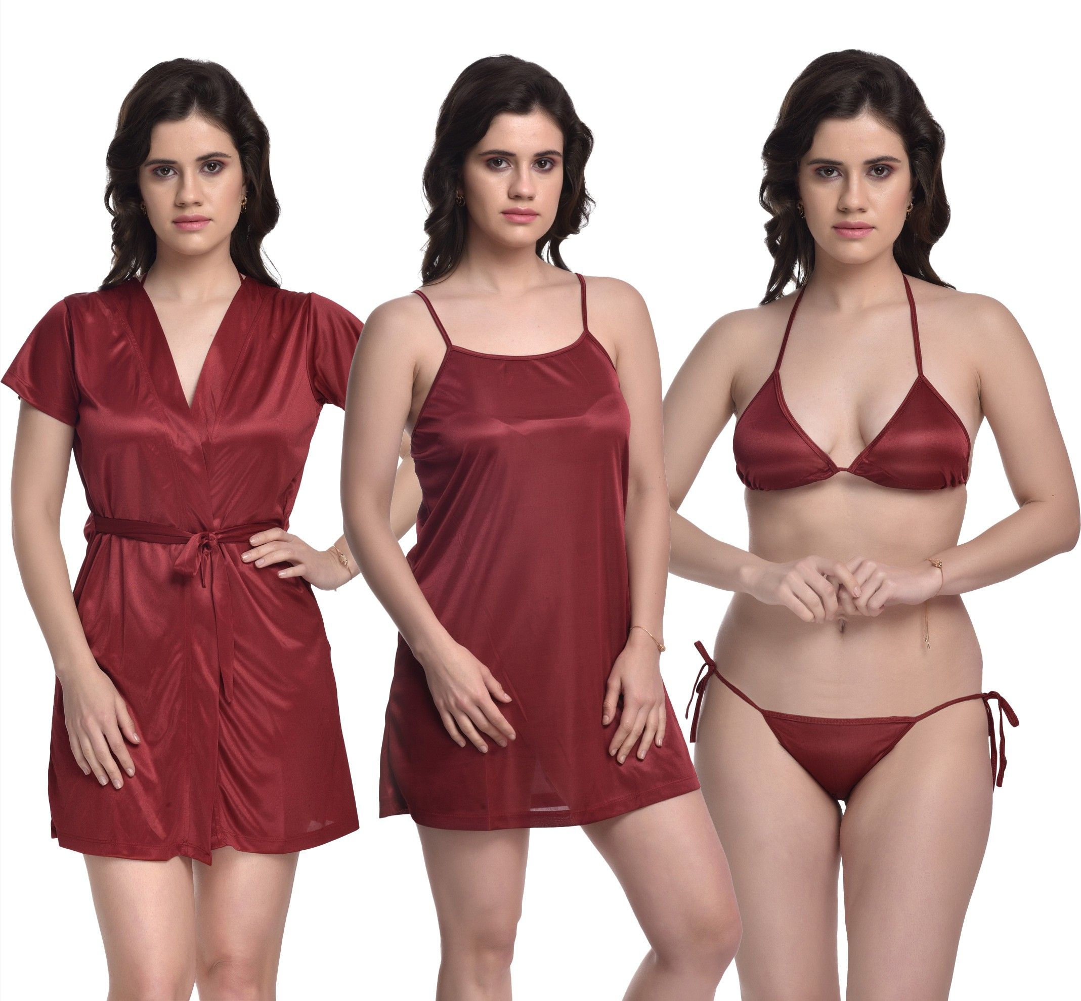 you forever Pack of 3 Women Nighty with Robe-picture-7