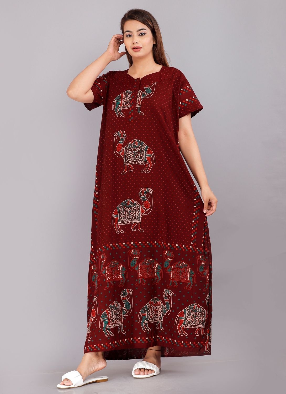 vrsu Women Fit and Flare Maroon Maxi/Full Length Dress-picture-17