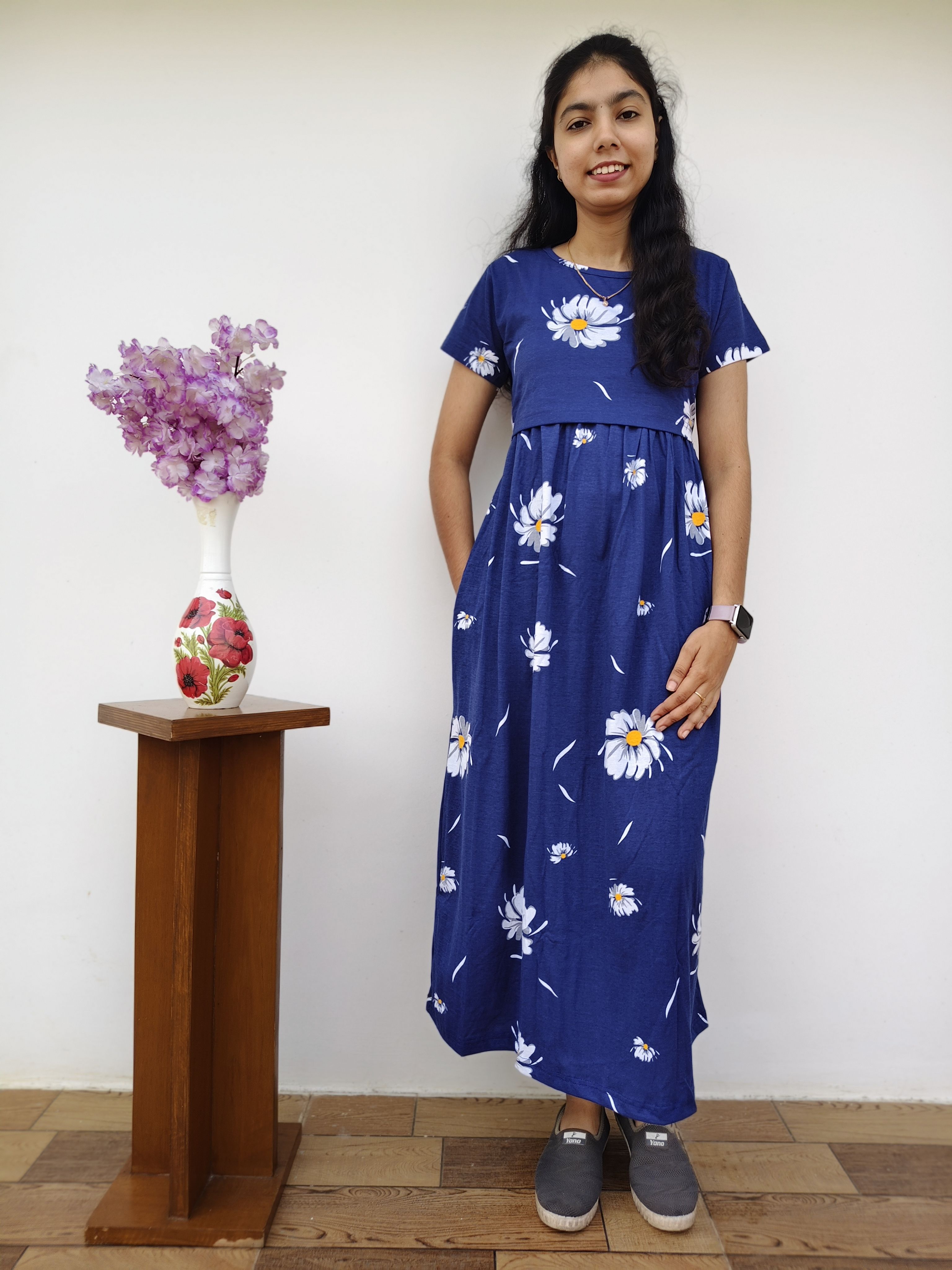 Women Maternity/Nursing Nighty-image-3