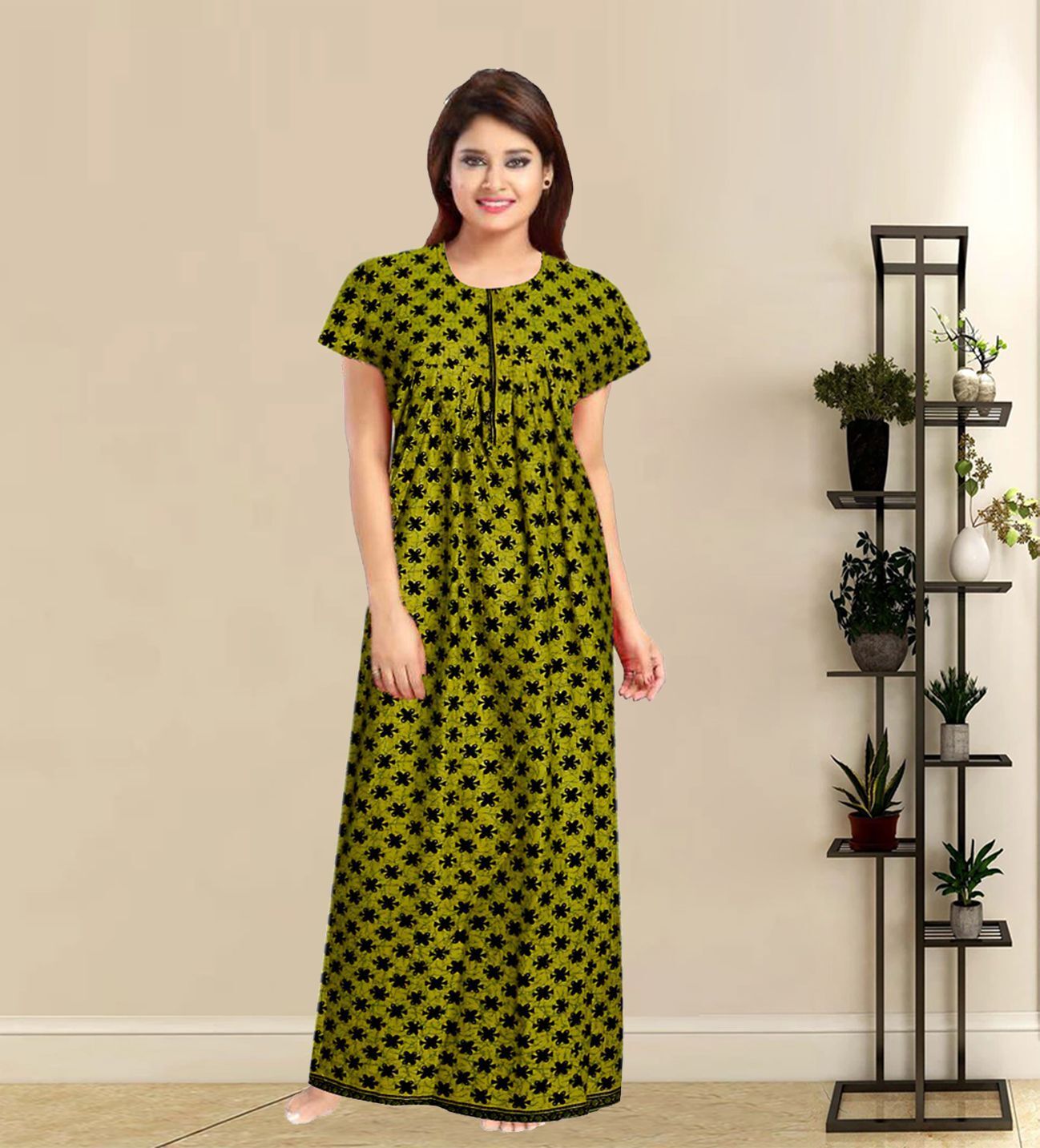 vrsu Women Fit and Flare Green, Black Maxi/Full Length Dress-picture-6