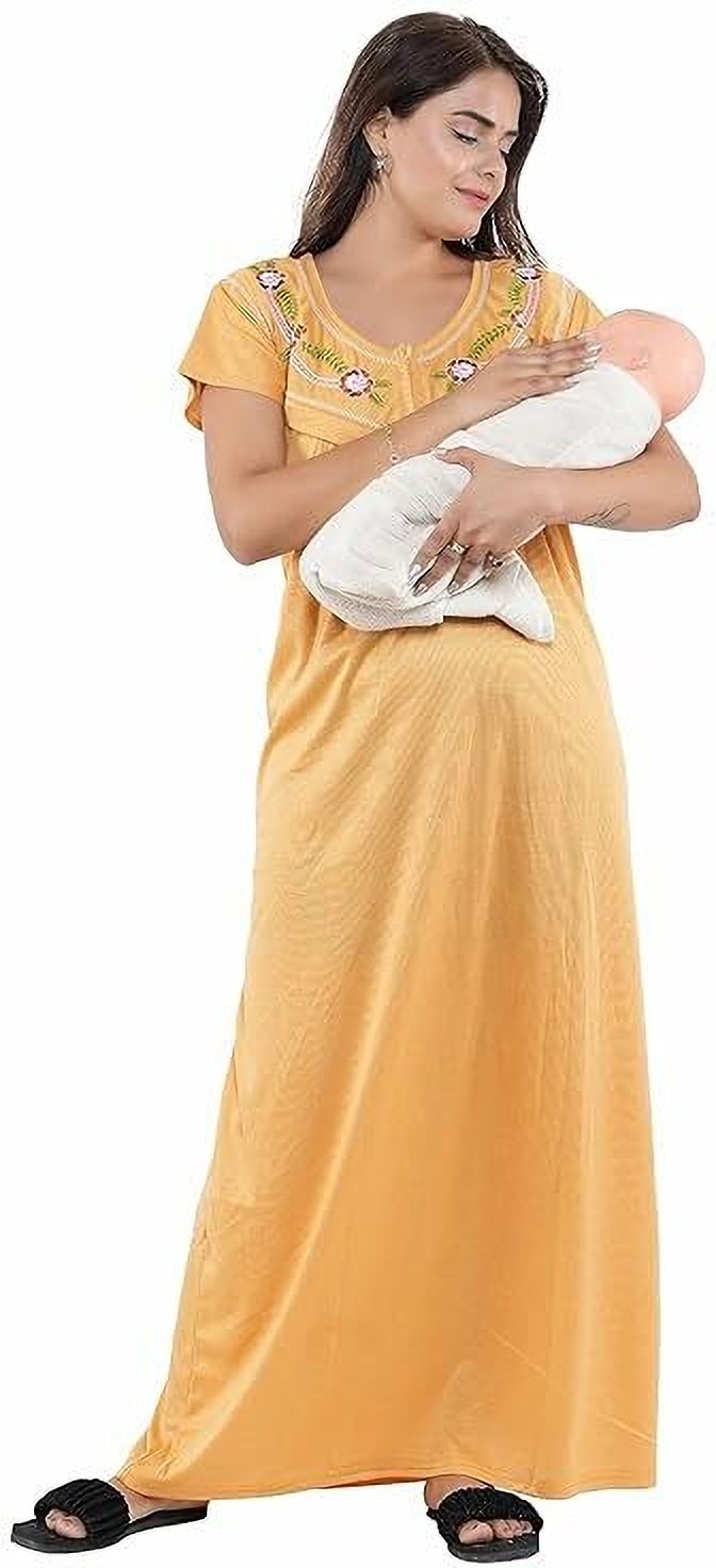 Women Maternity/Nursing Nighty-image-3