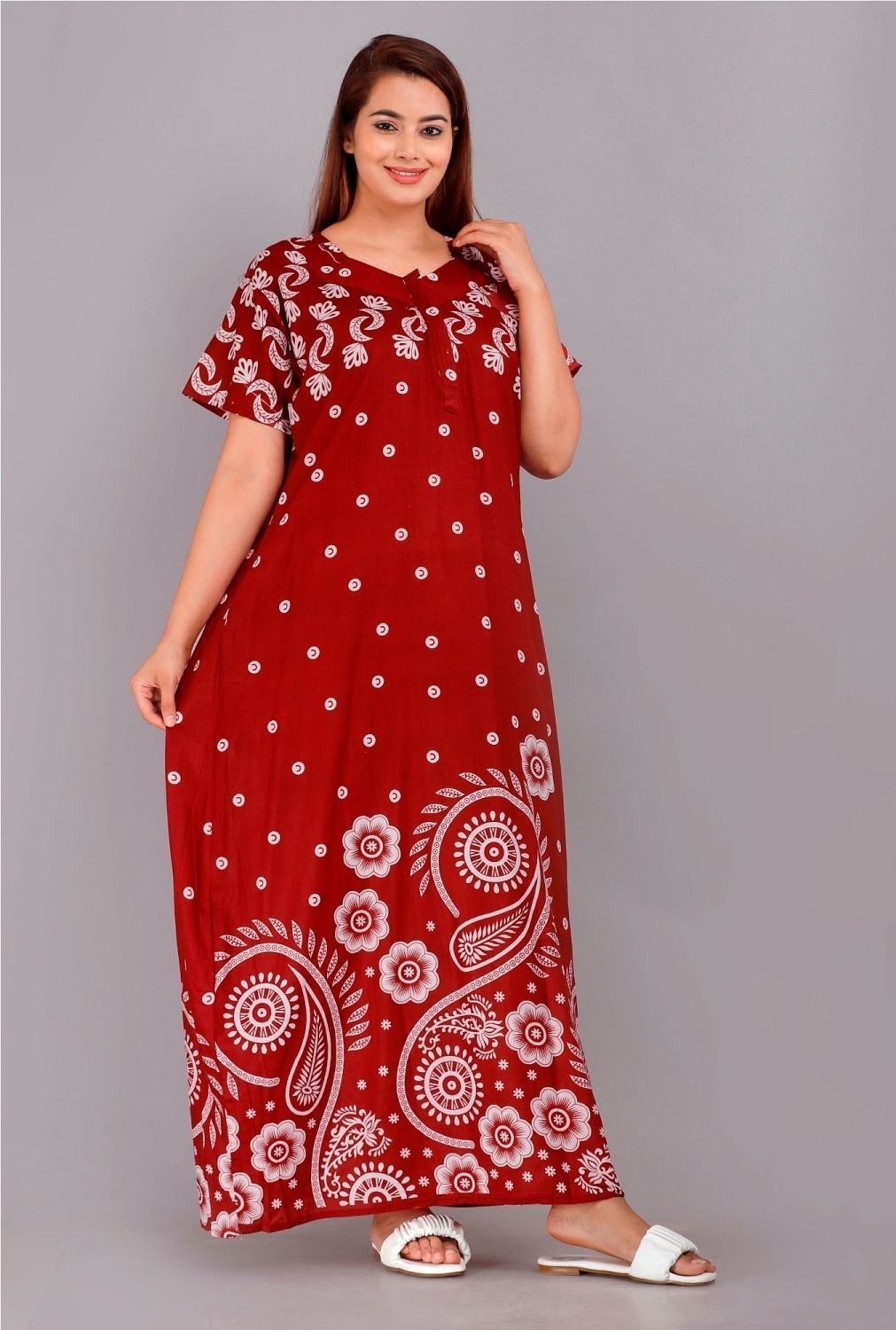 vrsu Women Fit and Flare Maroon Maxi/Full Length Dress-picture-4