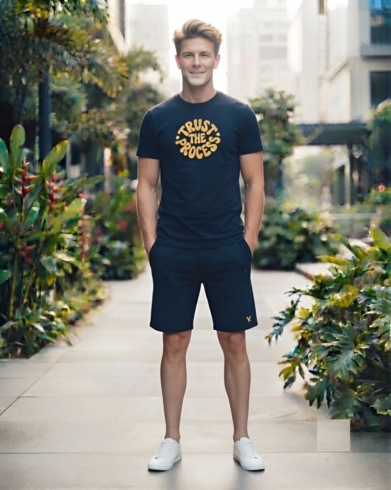 the squad club Men Top & Shorts Set Dark Blue Solid-picture-21