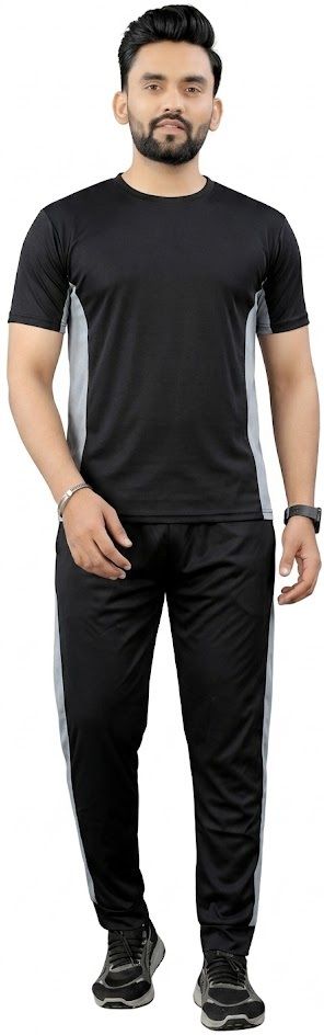 Men Night Suit Set Black Ombre/Dyed, Printed-image-37