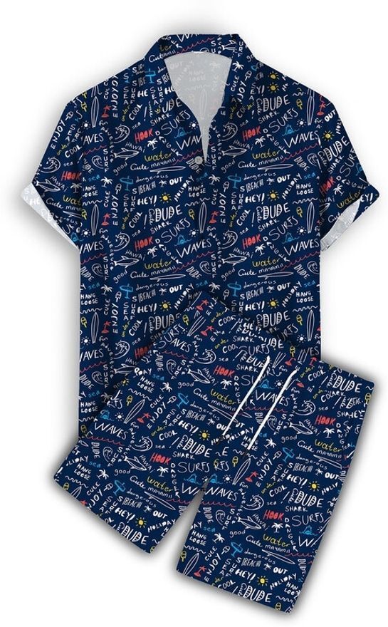 cheapshirts Men Night Suit Set Blue Printed-picture-23