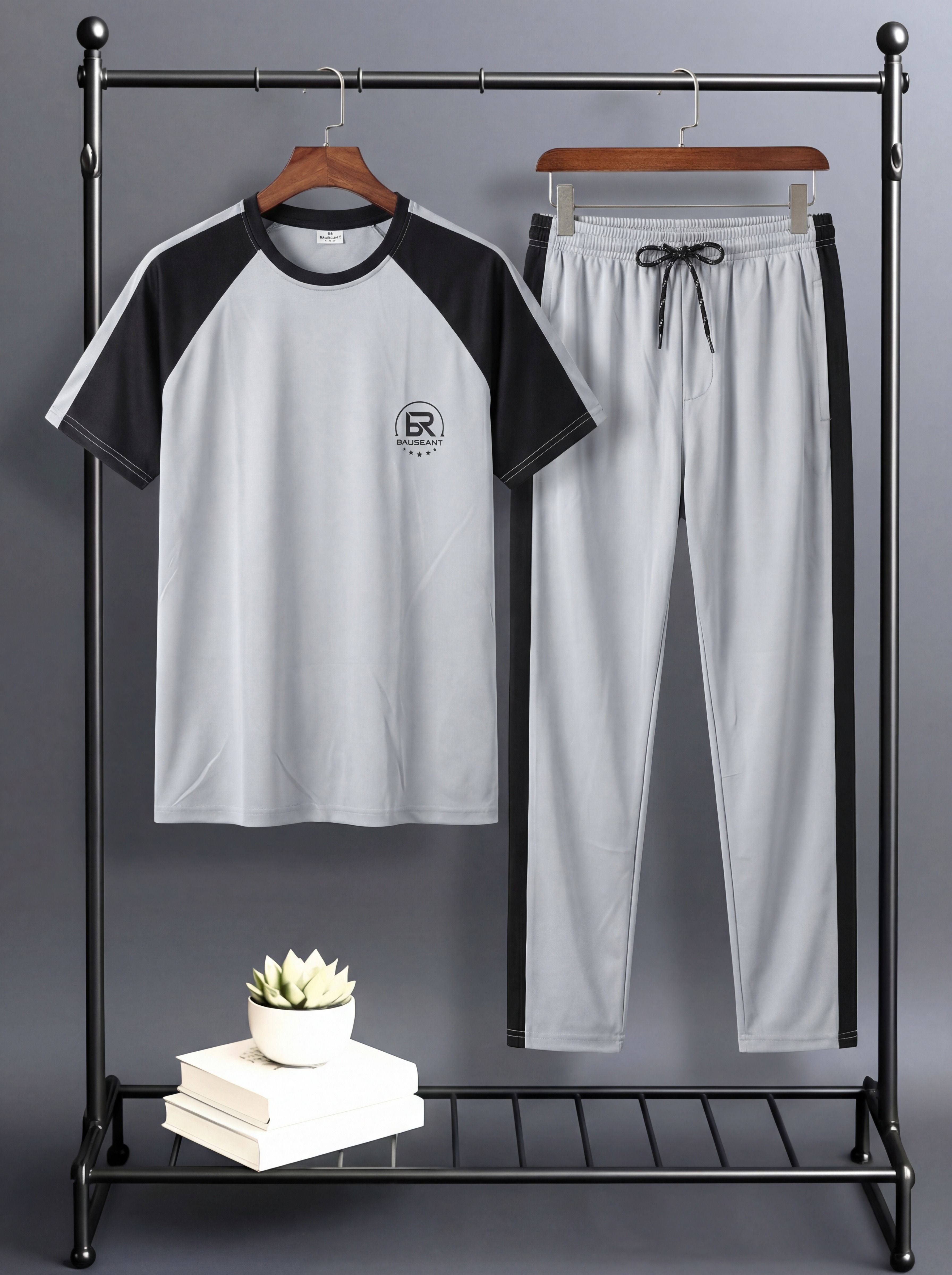 linsor fashion Men Night Suit Set Grey Striped-picture-20