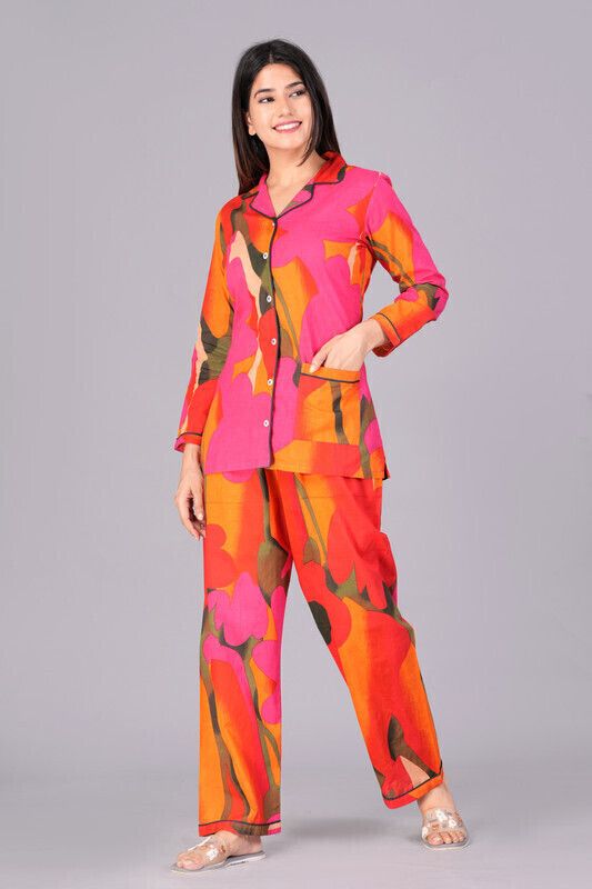 Women Night Suit Set Multicolor Printed-image-36