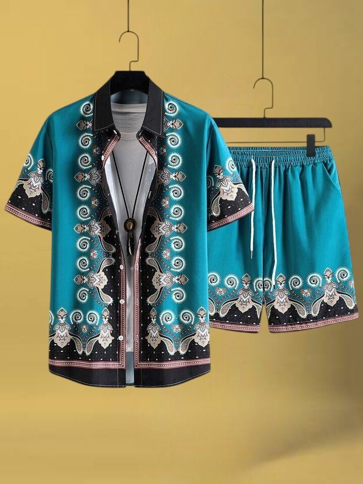 dapperman Men Night Suit Set Multicolor Printed-picture-14