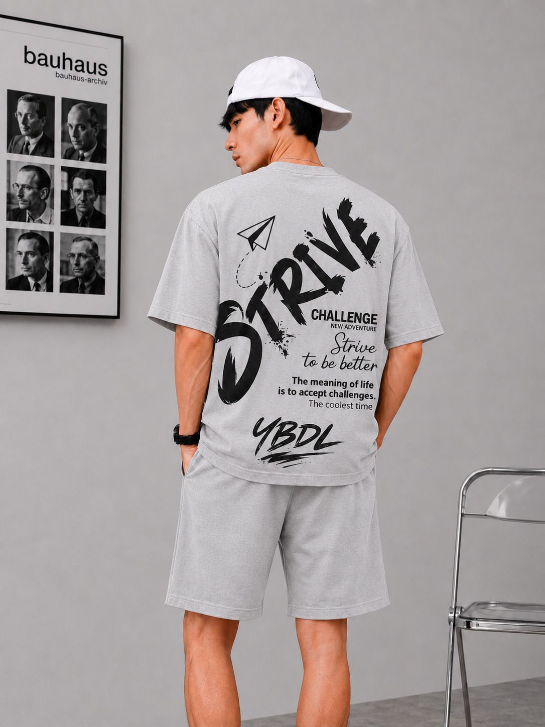 yobdel Men Top & Shorts Set Black Printed-picture-17