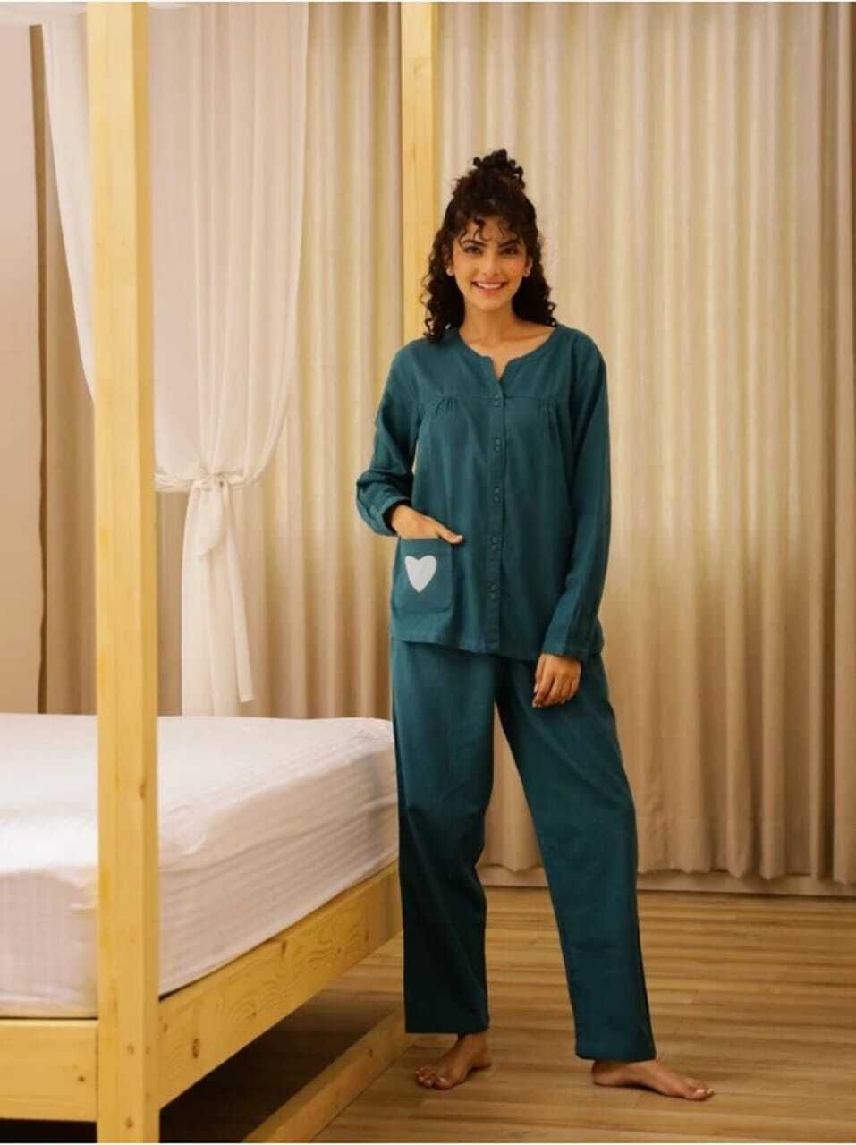chavar Women Night Suit Set Black Solid-picture-16