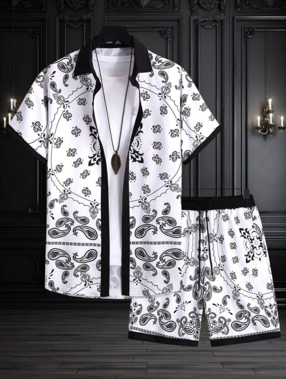 lemzodic Men Night Suit Set White, Black Printed-picture-11
