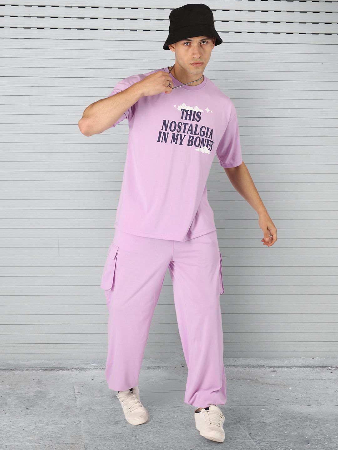 chkokko Men Top & Pyjama Set Purple Printed-picture-21