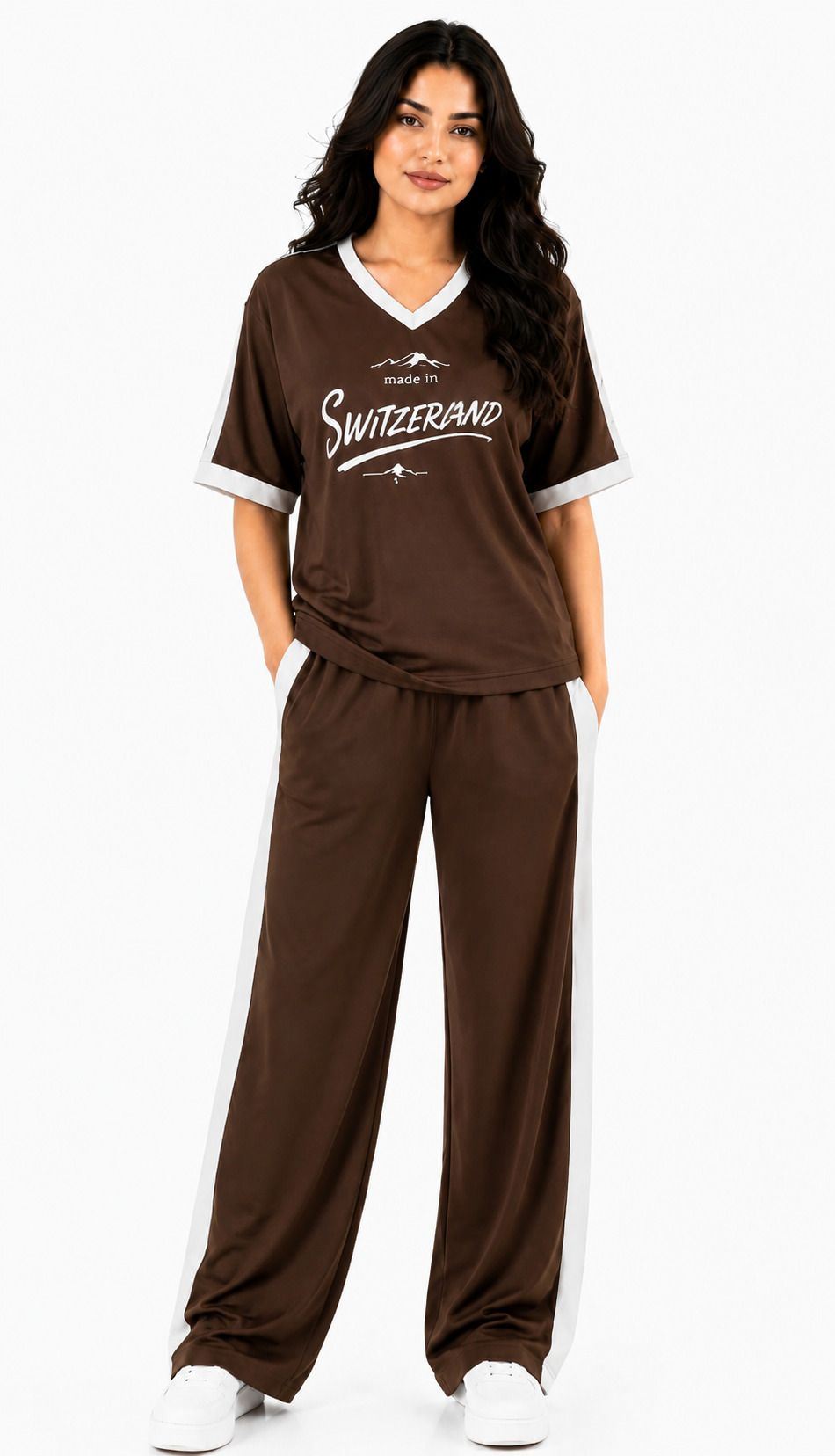 atm enterprises Women Top & Pyjama Set Brown Graphic Print-picture-15