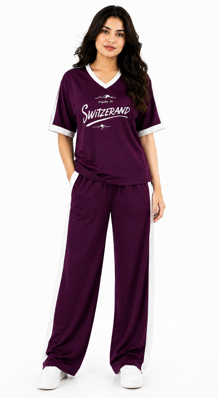 atm enterprises Women Top & Pyjama Set Purple Graphic Print-picture-17