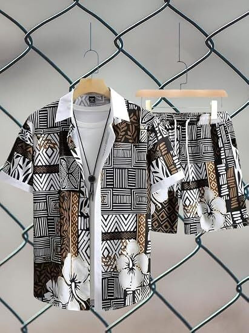 dream crushers Men Night Suit Set Brown Printed, Ombre/Dyed-picture-21