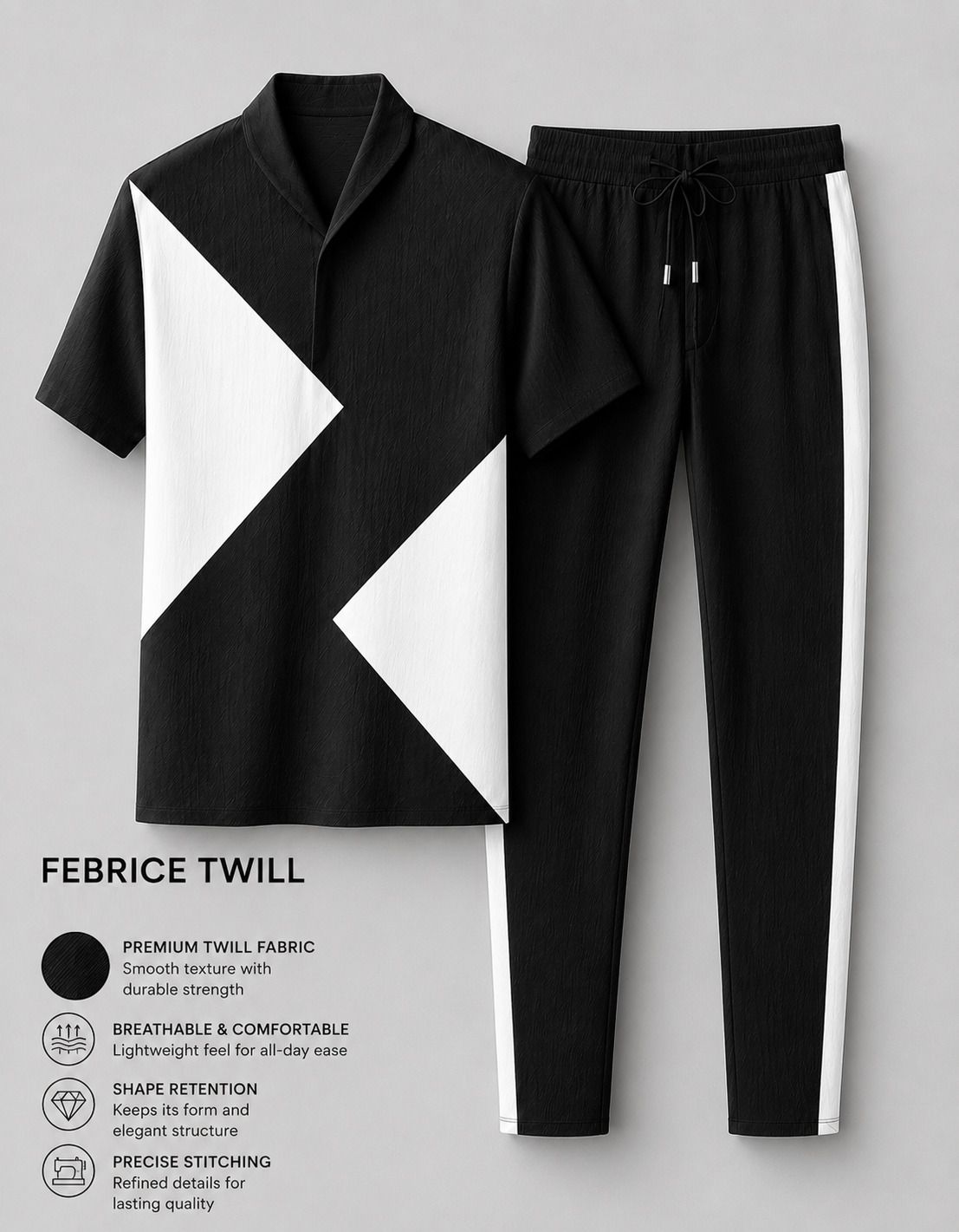 roxdevil Men Top & Pyjama Set Black Solid-picture-13