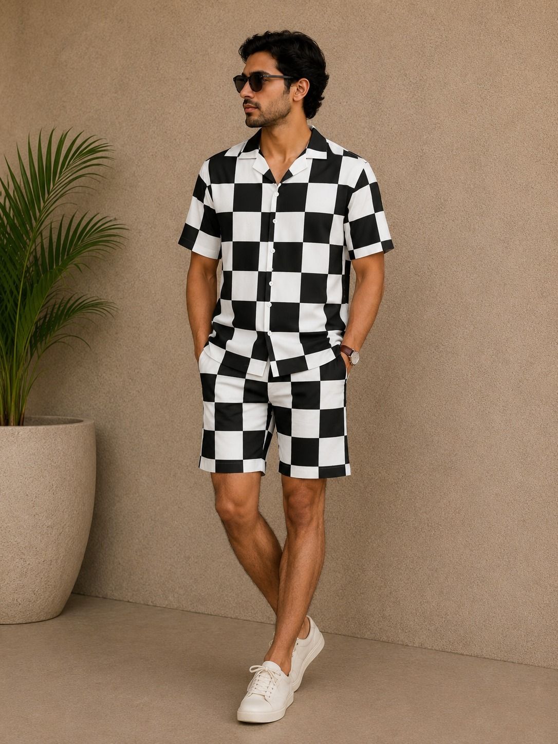 lyzoo fashion Men Night Suit Set Black Printed-picture-42