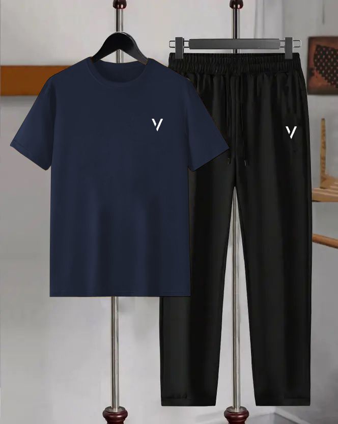 vitaan Men Top & Pyjama Set Dark Blue Solid-picture-14