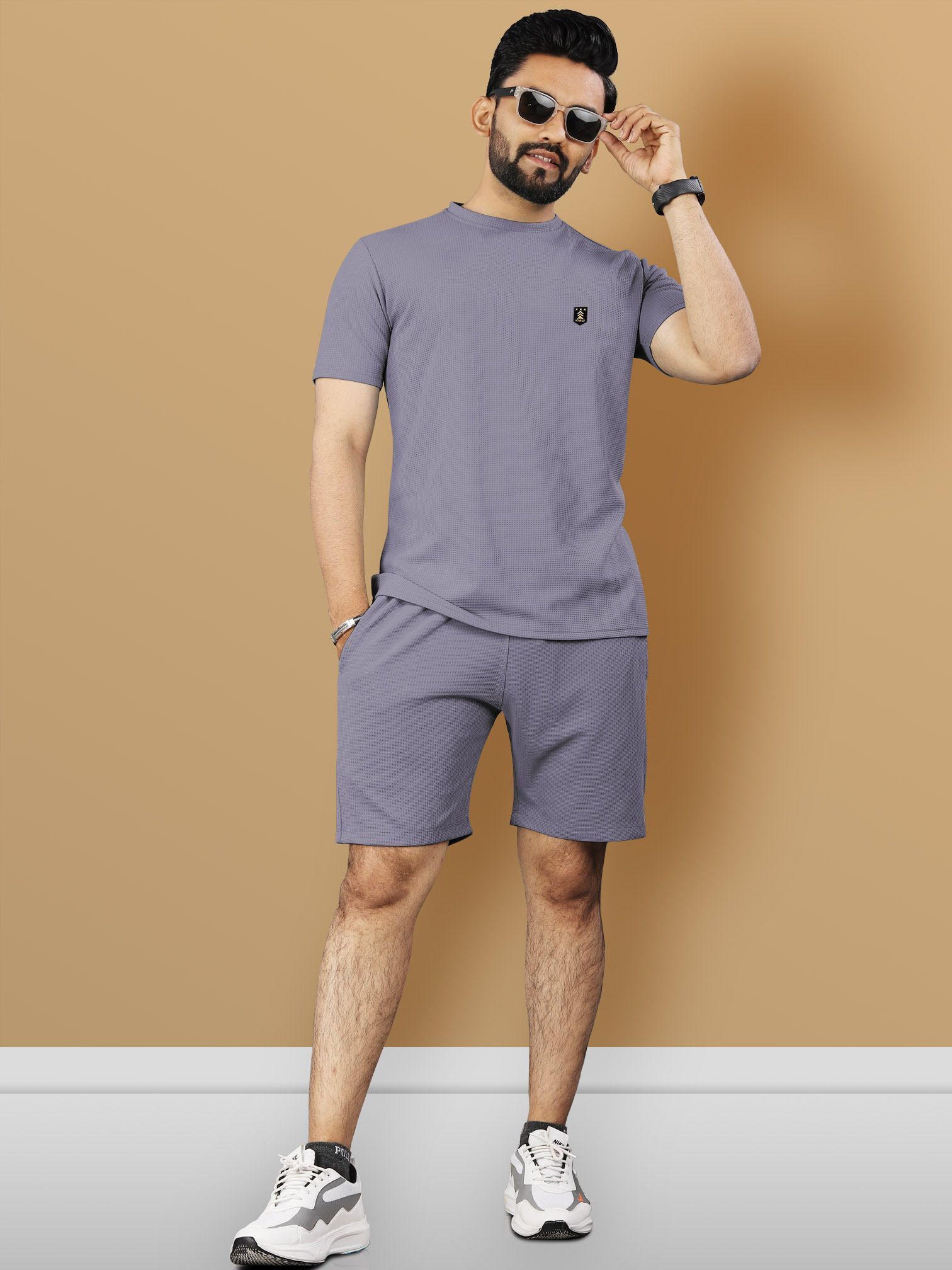 vebnor Men Night Suit Set Grey Solid-picture-26