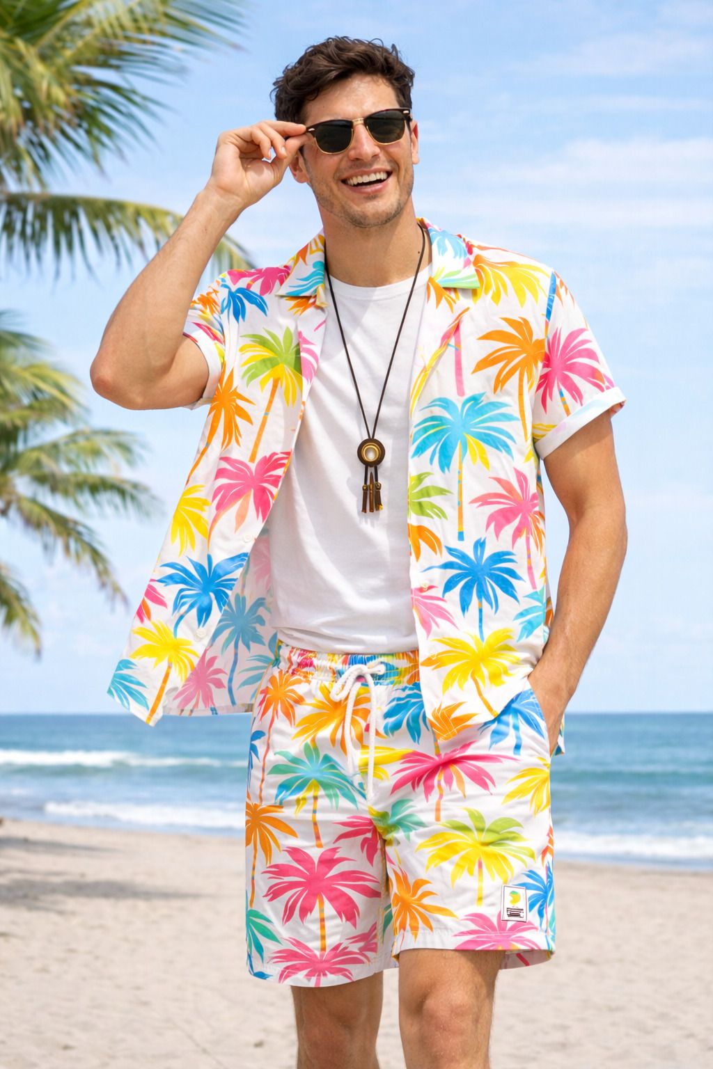 maacreation Men Top & Shorts Set Yellow Printed, Conversational-picture-23