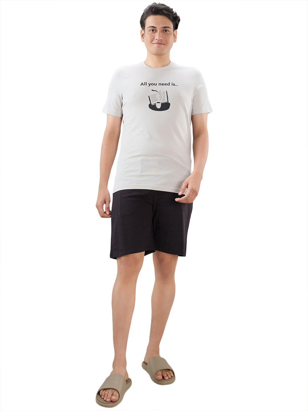 sleepz by raymond Men Top & Shorts Set Multicolor Printed-picture-12