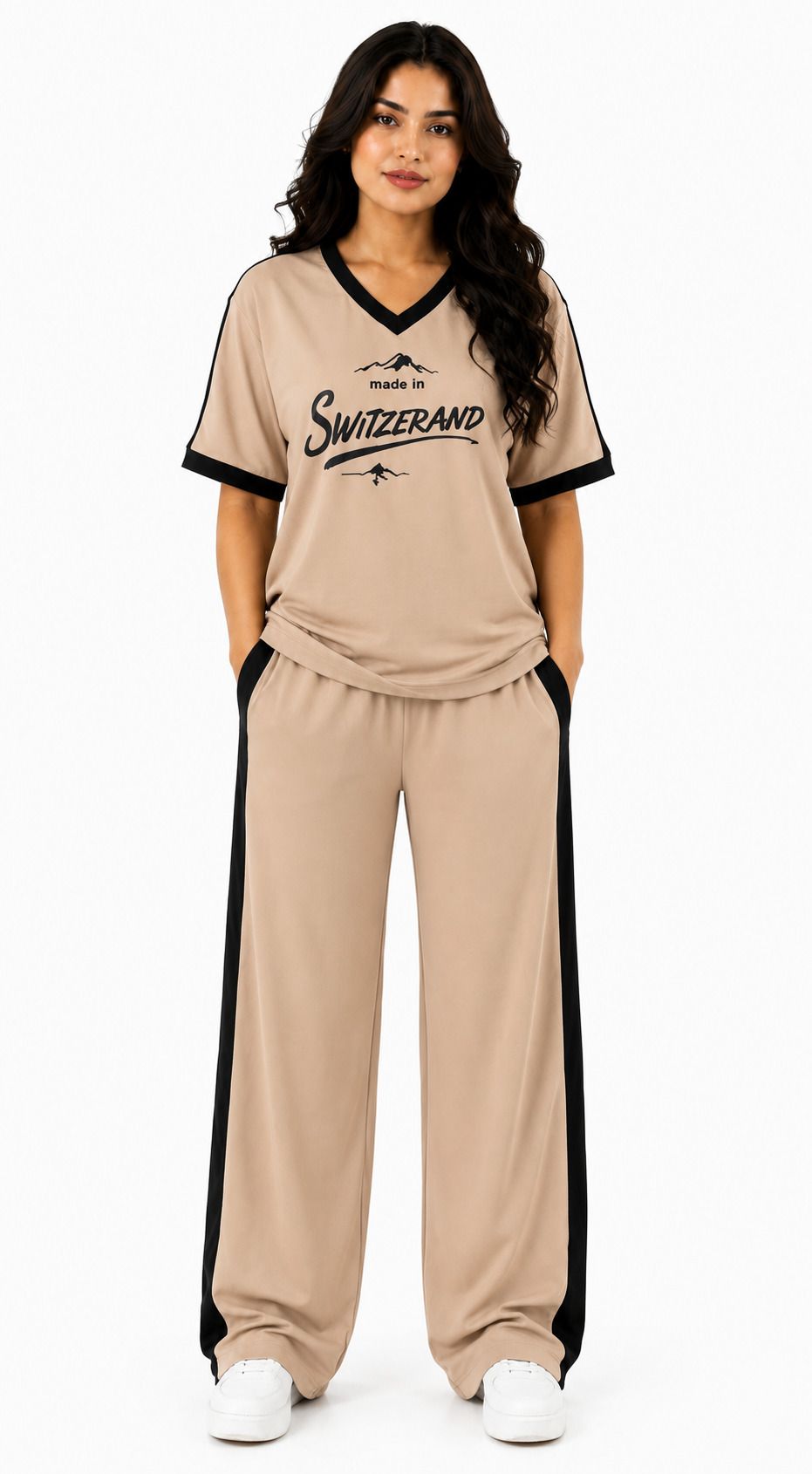 atm enterprises Women Top & Pyjama Set Beige Graphic Print-picture-20