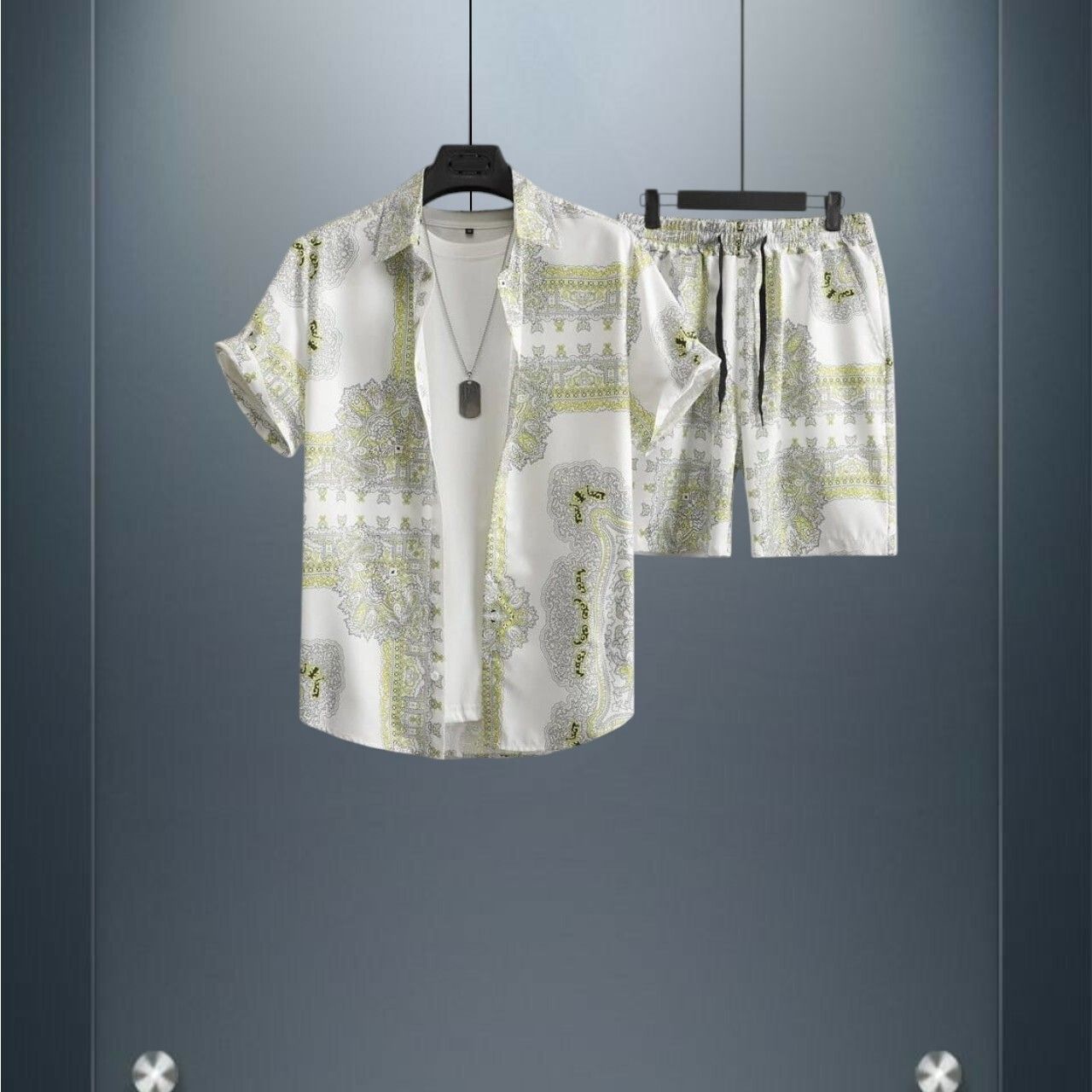 lg fashion Men Night Suit Set White Printed-picture-15